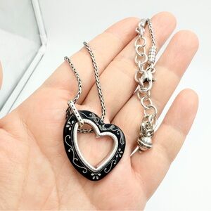 Brighton Metro Heart Reversible Pendant Scrollwork Design